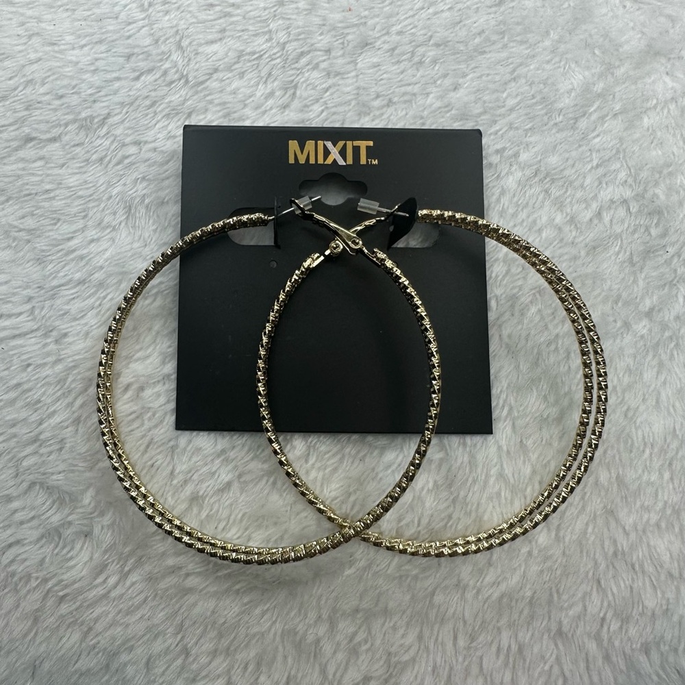 Mixit Gold Hoop Earrings